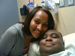My wifey with me Pre-Op in hospital.  353