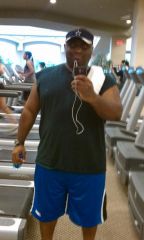In the Gym 6 days Post Op.  My wife is cracking the whip! (She's on the treadmill behind me on the pic).  I weighed myself at the gym.  I'm at 334.  I'm down 19 pounds!  19 pounds Gone For Ever!