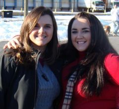 My sister Cassie and I a few months ago....again with the cropping of pictures to hide my body! (pre-surgery)