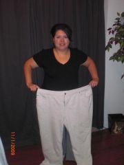 3 1/2 months out....213lbs...from a size 24 to a size 16 pants......WOOO HOOO