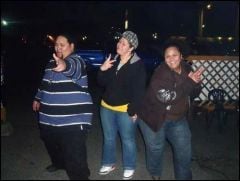 Me (in the brown),friend and bro at the end. Trying to do the charlies angels pose..lol!!