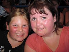 Me and my oldest at a Jonas Brothers concert outdoors in 100 degree weather. I think that "might" be the start of a collar bone. I'm not sure. LOL!