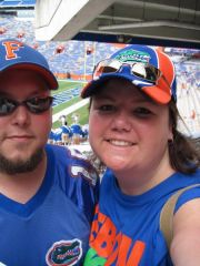 Me and my hubby at the Gators game 9/3/10