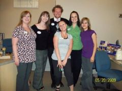I am on the far left with my bank crew.  I was about 8 months pregnant