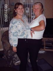 me in the white t shirt with my pal Kirsty in a pair of my size 32 pants
