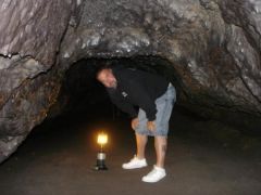 Hiking into the Lava Tube., Mt. St. Helens, WA
