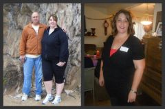 May 2010 before banding (with my hubby).  October 4, 2010 down 41lbs.  I