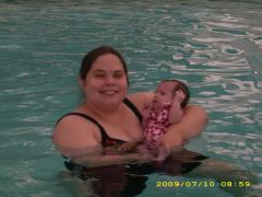 Before the journey started, in the pool with my baby the first time