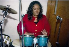 Yes I am a female Latin Percussionist for my Church. 10/26/2010  Now after my surgery I am going to take pics again i know when I am smaller I will move quicker on the percussions  Im pretty fast now but man I can not wait LOL maybe God will finally bless