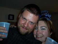 My husband (Scott) and I at a New Year's party (obviously, this was a couple hours in haha)