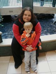 me and my son at the mall