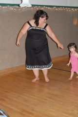 this is me and my 2 YO daughter we were boogying at a wedding