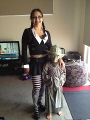Dressed up as Wednesday Adams and my 6yo is Yoda :)