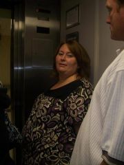 IN THE ELEVATOR GOING TO ONE DAY SURGERY