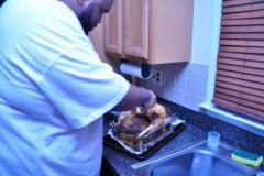 Cutting the turkey on Thanksgiving 2011