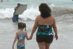 This is in July...terrible back view, but I have a waist again...LOL this is me at about 212 lbs