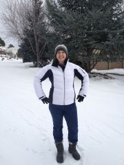 Looking good in my new size 12 ski jacket!!