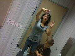 me waving hi!!!!! while my son is washing his hands