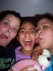 being silly with my god daughter, shyanne and Arlene