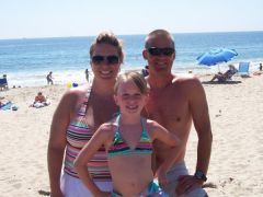 Crystal Cove beach with my husband and daughter.