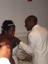 My baby and I eating cake on our special day. September 13, 2008
