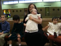 At my daughters' baptism.  I wore lots of black!