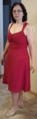 May 7, 2009 - New Red Dress - size 12. Down 106 lbs.