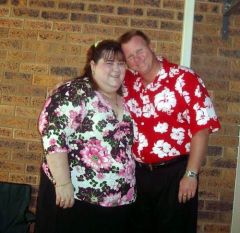 Me and Hubby November 2004 Losing Weight 170kgs  374lbs