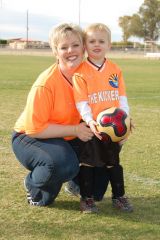 Soccer coach and kiddo