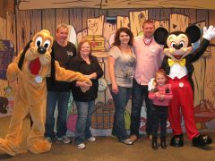Me, my husband, daughter, son in law and granddaughter (oh Mickey & Pluto)