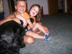 My son Jared, daughter Hannah, and our dog,Zoe.